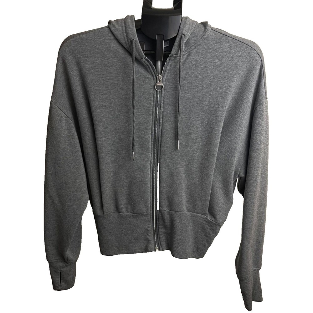 Athleta Womens Gray Zip-Up Hoodie XS TENCEL lining material soft- Activewear